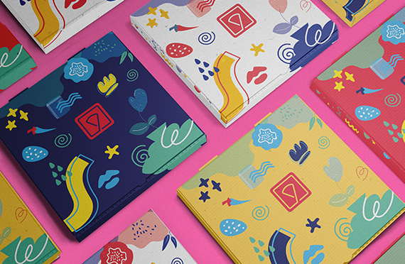 Boite vue de haut prédécoupée